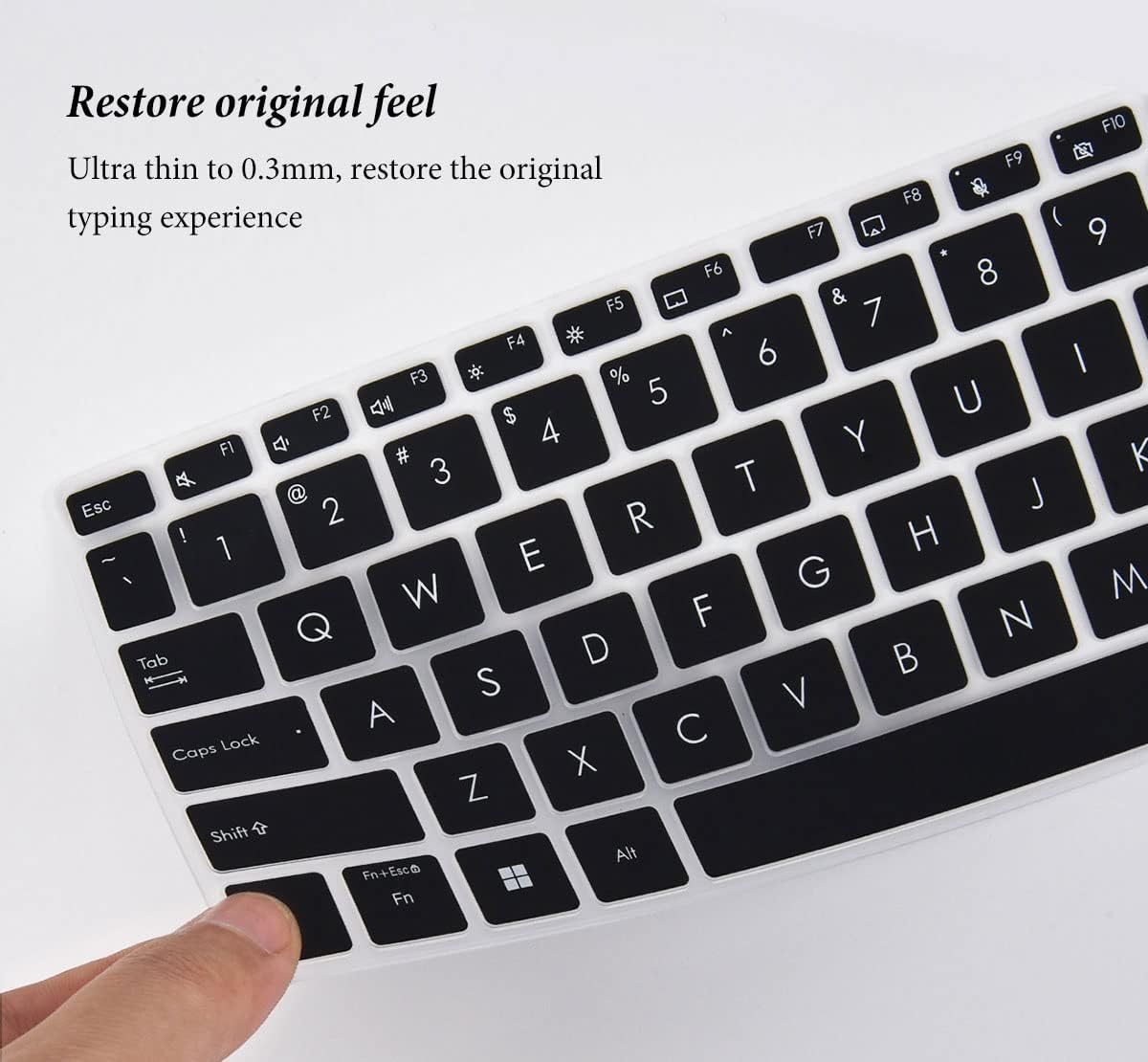 Silicon Keyboard Skin Cover for ASUS Vivobook Go 15 OLED E1504F E1504G 2023 (Black)