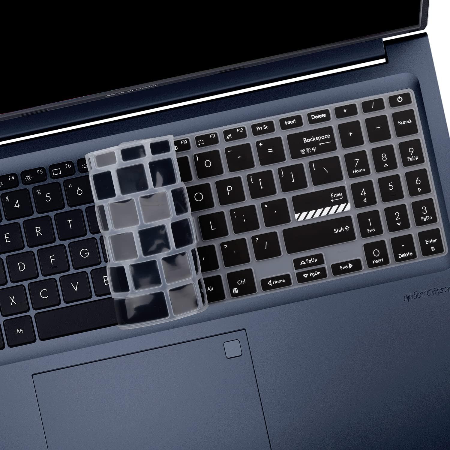 Silicon Keyboard Skin Cover for ASUS Vivobook Go 15 OLED E1504F E1504G 2023 (Black)