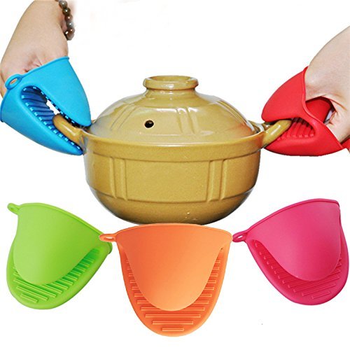 Silicone Pot Holder Oven Mini Mitt 1 Pair (2pc), Cooking Pinch Grips –