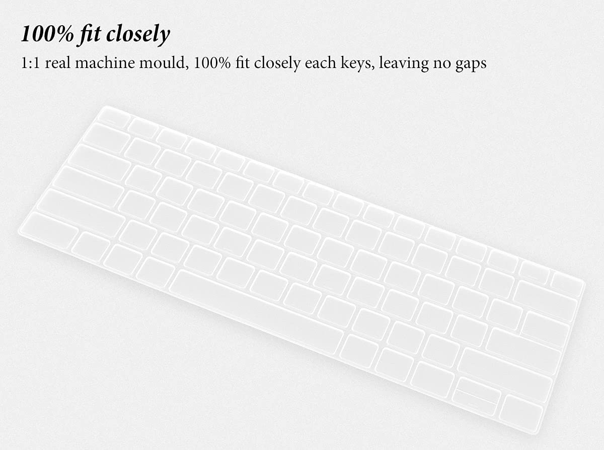 Silicone Keyboard Skin Cover for  Dell Inspiron 14 inch 5410 5415 5418 5435 7000 7415 Laptop 2021-2024 (Transparent)