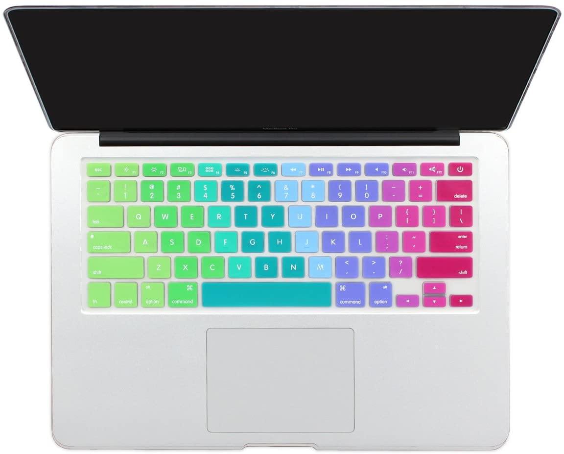 Silicone Keyboard Skin Cover for MacBook Pro 13/15 Inch (with/Without Retina Display, 2015 or Older Version),Older MacBook Air 13 Inch (Rainbow) - iFyx