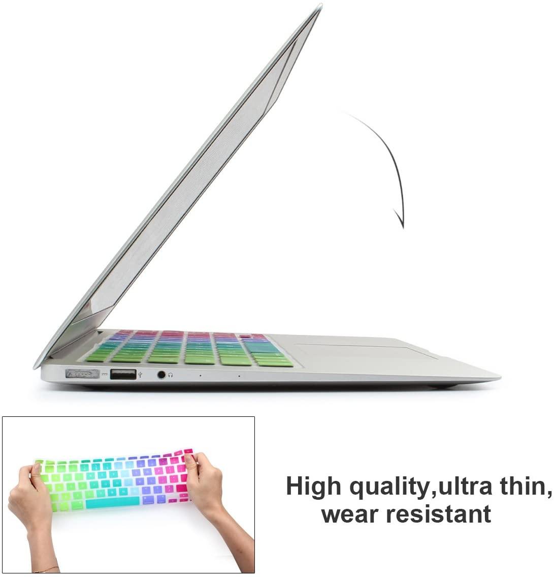 Silicone Keyboard Skin Cover for MacBook Pro 13/15 Inch (with/Without Retina Display, 2015 or Older Version),Older MacBook Air 13 Inch (Rainbow) - iFyx