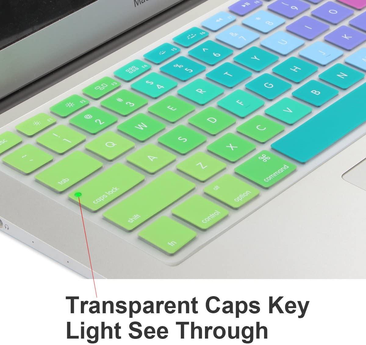 Silicone Keyboard Skin Cover for MacBook Pro 13/15 Inch (with/Without Retina Display, 2015 or Older Version),Older MacBook Air 13 Inch (Rainbow) - iFyx