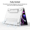 Anti-Fingerprint Case Cover for Macbook Air 13 inch M1 A2337 / A2179 Touch ID 2020-2021 with Folding Stand (Transparent)