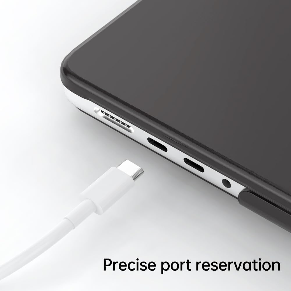 Anti-Fingerprint Case Cover for Macbook Air 13 inch M2 A2681 Touch ID 2022 - 2023 (Black)