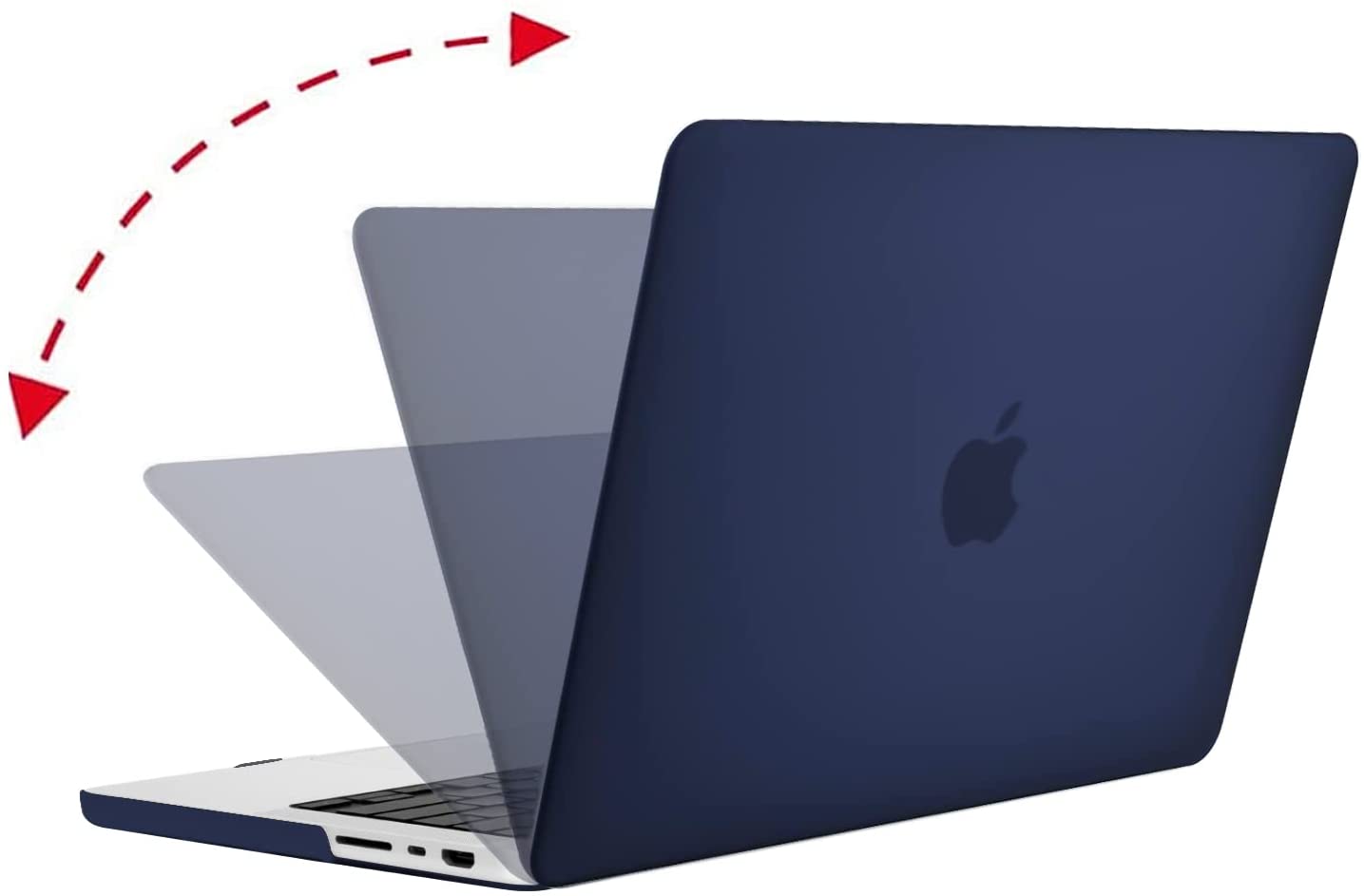 Matte Case Cover for MacBook Pro 14 Inch M1 Pro / M1 Max A2442 A2779 2021-2023 (Navyblue)