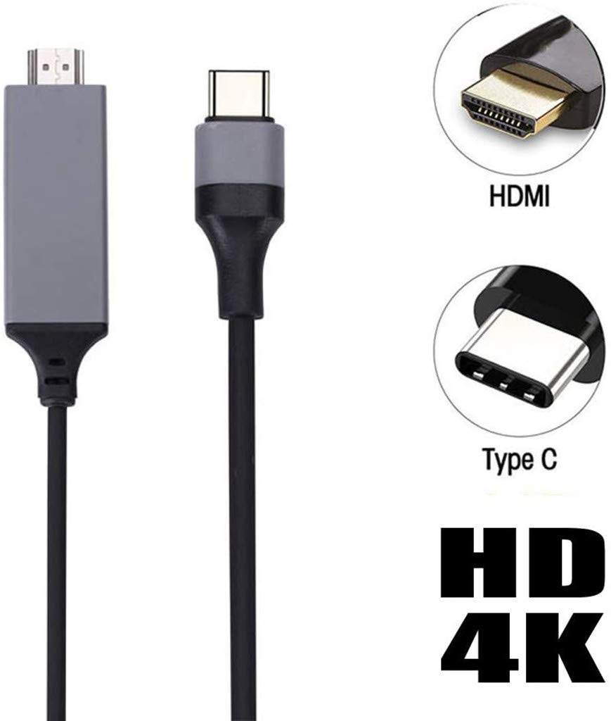 Type C (Thunderbolt 3) to HDTV 4K Cable, USB C to HDMI Cable 6FT