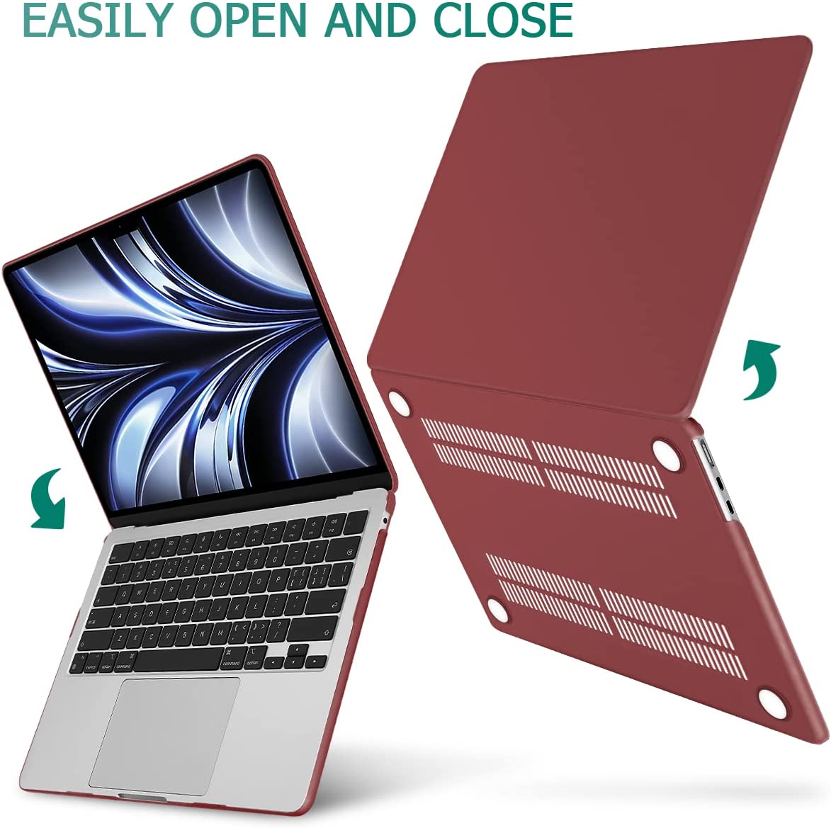 Matte Case Cover for Macbook Air 13 inch M2 A2681 Touch ID 2022 - 2023 (Winered)