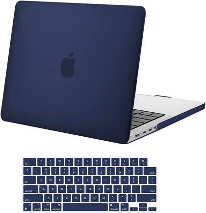 Matte Case Cover for MacBook Pro 14 Inch M1 Pro / M1 Max A2442 A2779 2021-2023 (Navyblue)