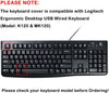 Silicone Keyboard Skin Cover for Logitech MK120 K120 Desktop Keyboard(Black)