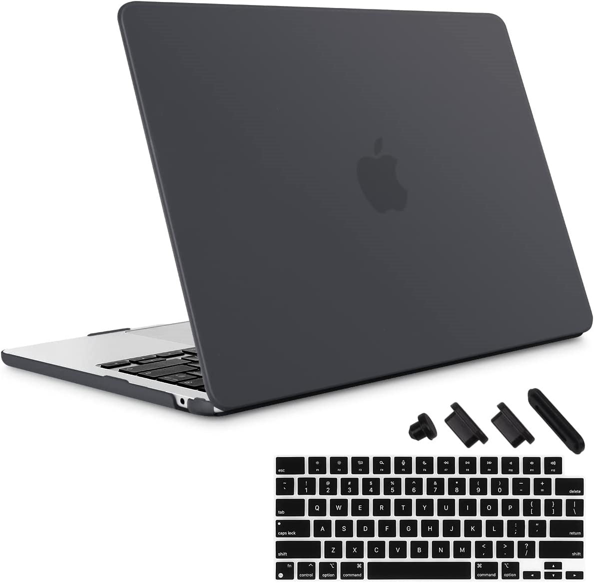 Matte Case Cover for Macbook Air 13 inch M2 A2681 Touch ID 2022 2023  (Black)