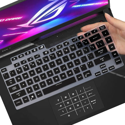 Silicone Keyboard Skin Cover for Asus ROG Strix G15 G513 2021 15.6 inch Laptop (Black)