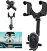 Car Rearview Mirror Phone Holder Mount 360 Degree Twist Adjustable Width and Retractable