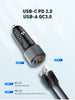 Fast Car Charger 38W PD+QC3.0 Dual Port USB With USB-C Cable