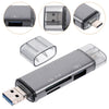Multifunctional 3 in 1 OTG USB 2.0 C/USB/Micro USB/Tf/SD Card Reader