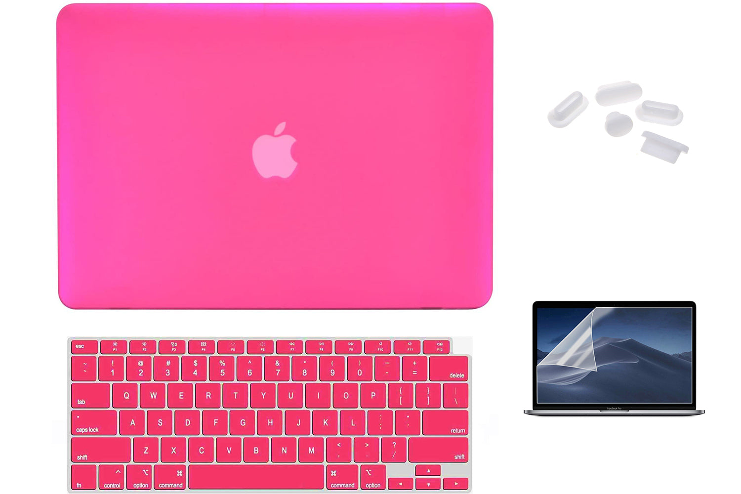 Matte Case Cover for Macbook Air 13 inch M1 A2337 / A2179 Touch ID 2020 (HotPink)
