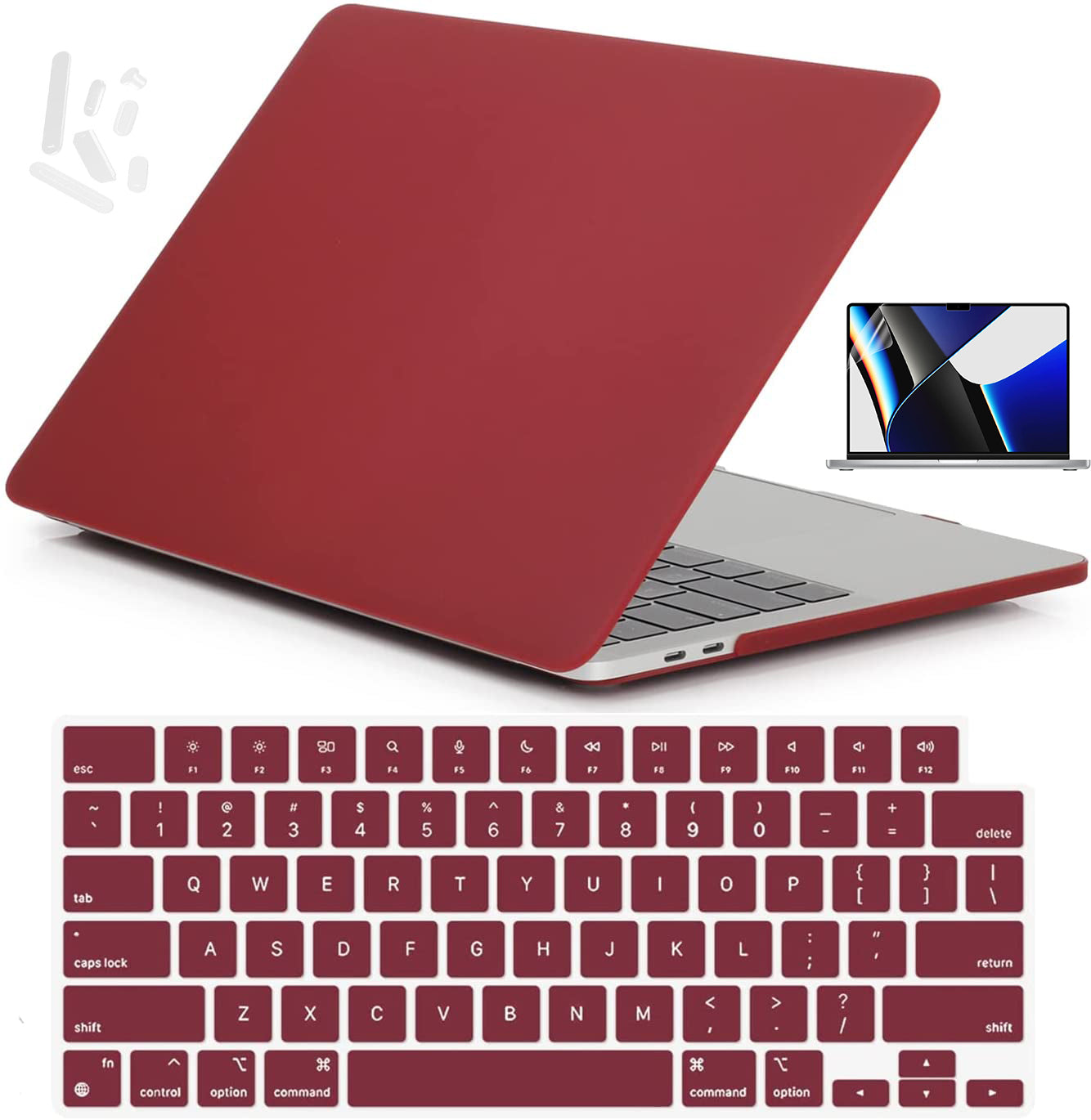Matte Case Cover for MacBook Pro 14 Inch M1 Pro / M1 Max A2442 A2779 2021-2023 (Winered)
