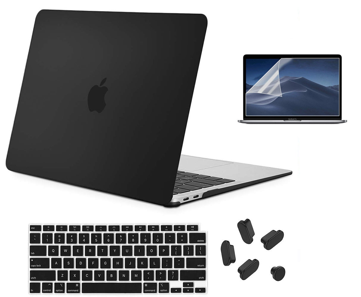 Matte Case Cover for Macbook Air 13 inch M1 A2337 / A2179 Touch ID 2020 (Black)