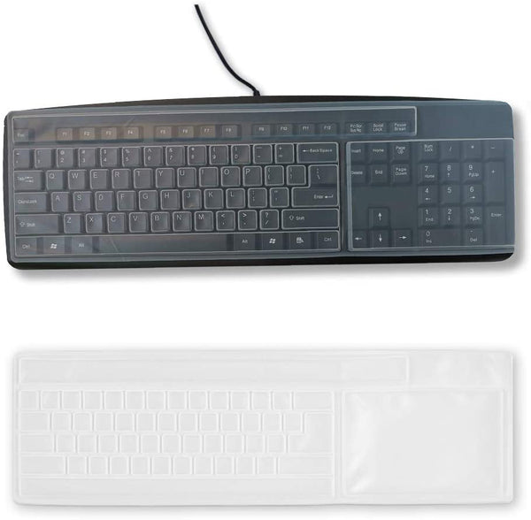 Siliconen desktop computer toetsenbord skins voor PC 104/107 toetsen standaard toetsenborden, 104/107 toetsen standaard toetsenbord cover protector universele computer toetsenbord covers voor desktop