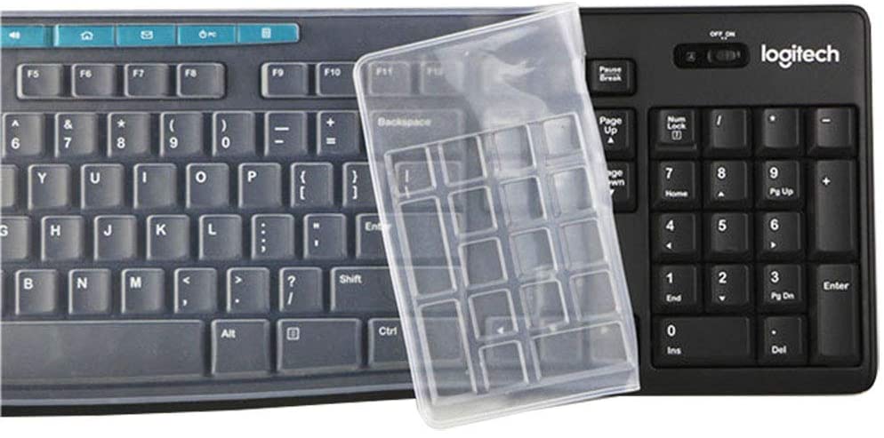Silicone Keyboard Skin Cover for Logitech K200 MK200 K260 MK260 K270 MK270 Desktop Keyboard(Transparent)
