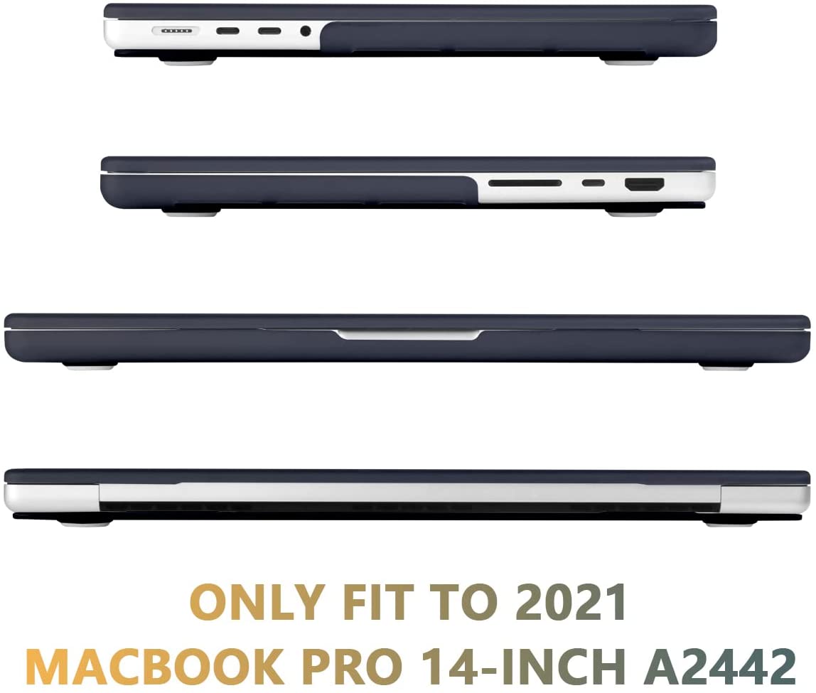 Matte Case Cover for MacBook Pro 14 Inch M1 Pro / M1 Max A2442 A2779 2021-2023 (Black)