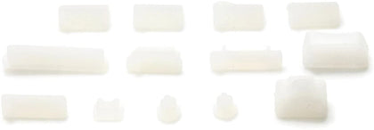 Port Plugs - Dust Plugs for PC Laptops (13 Piece Set) - Protect Computer Ports from Dirt, Dust, and Splashes (Transparent)