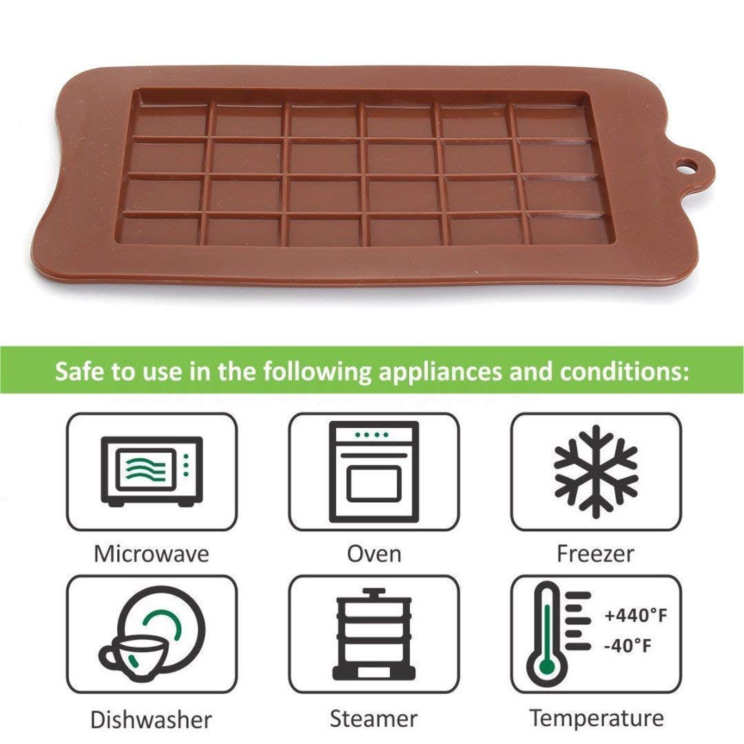 24 Cavity Silicone Mould/Mold for Chocolate Bar (1Pcs)
