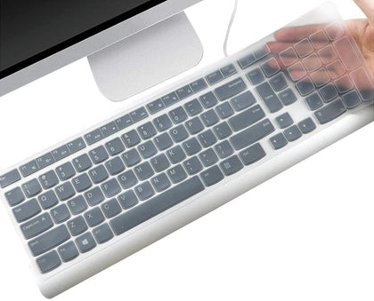 Silicone Keyboard Skin Cover for Lenovo 510 Wireless Keyboard GX30N81775, 4X30M39458, KBRFBU71 All in One Desktop (Clear)