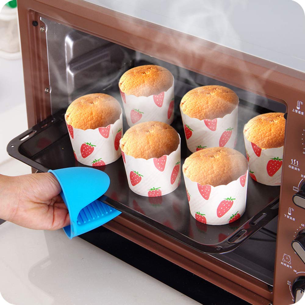 Silicone Mini Oven Mitts Pinch Mitts Heat Resistant for Kitchen Cooking  Baking (Grey)…