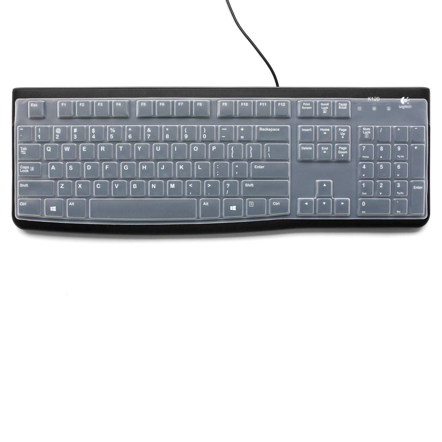 Silicone Keyboard Skin Cover for Logitech MK120 K120 Desktop Keyboard(Transparent)