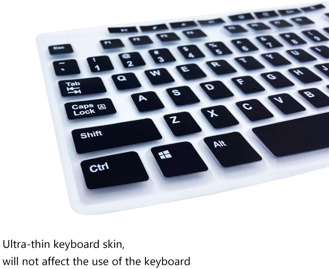 Silicone Keyboard Skin Cover for Logitech K200 MK200 K260 MK260 K270 MK270 Desktop Keyboard(Black)