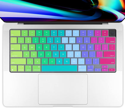Silicone Keyboard Skin Cover for 2021 Newest MacBook Pro 14 inch M1 Pro/Max Chip A2442 (Rainbow)