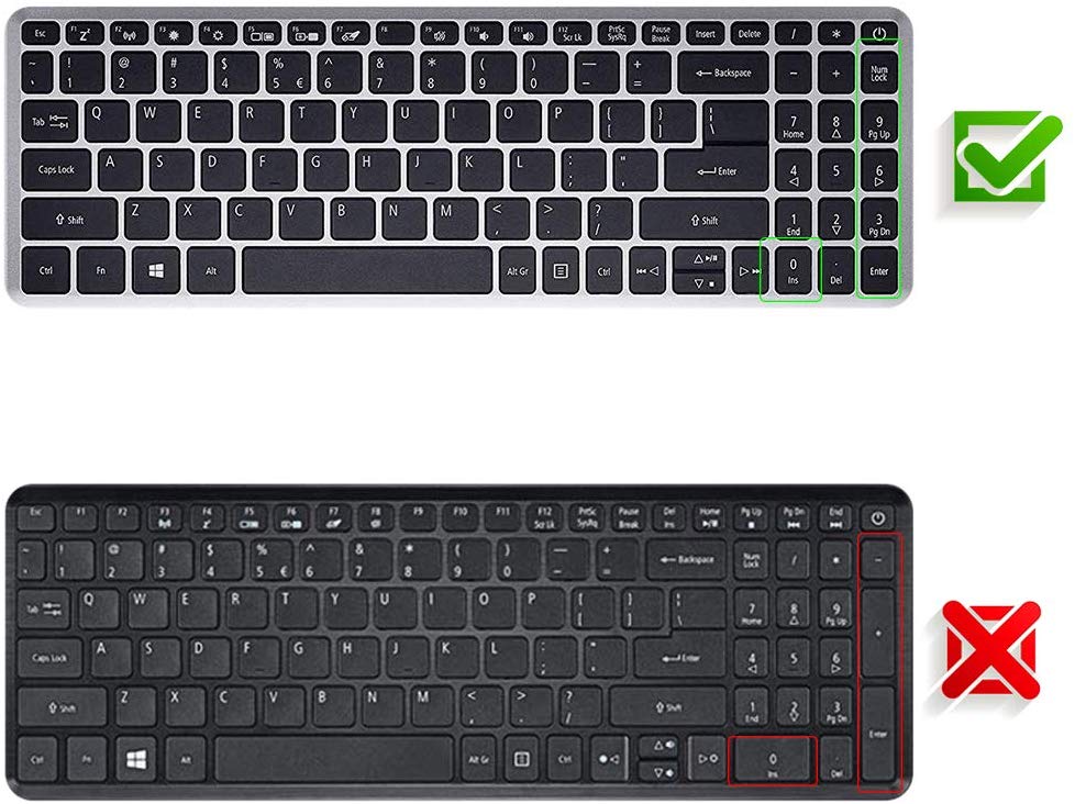 Silicone Keyboard Skin Cover for Acer Swift 3 SF315 15.6 inch (2018-2020) Laptop (Transparent) - iFyx
