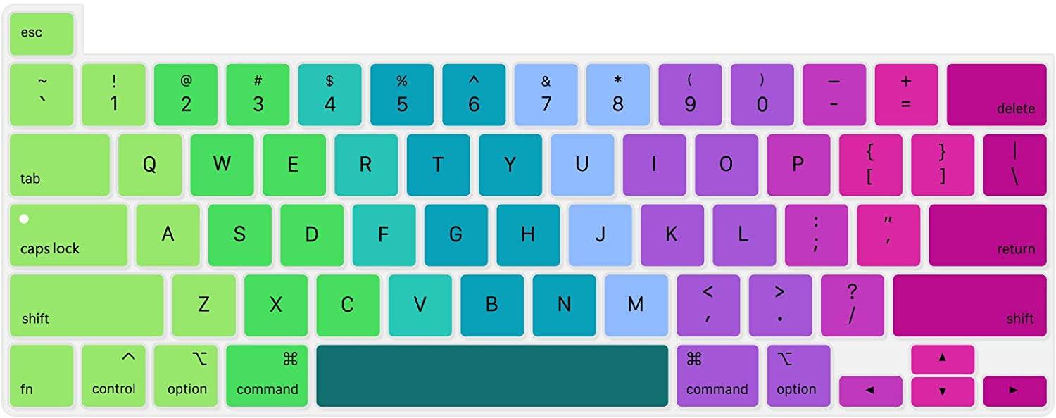 Silicone Keyboard Skin Cover for Macbook Pro 16'' A2141 Touch Bar (Rainbow) - iFyx