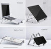 Smallest Multiple Use Portable Stand Compatible with Any Mobile, Any Tablet & Any Laptop/Notebook Upto 16 Inch Aluminium Alloy with Ergonomic & Sturdy Design (Silver)