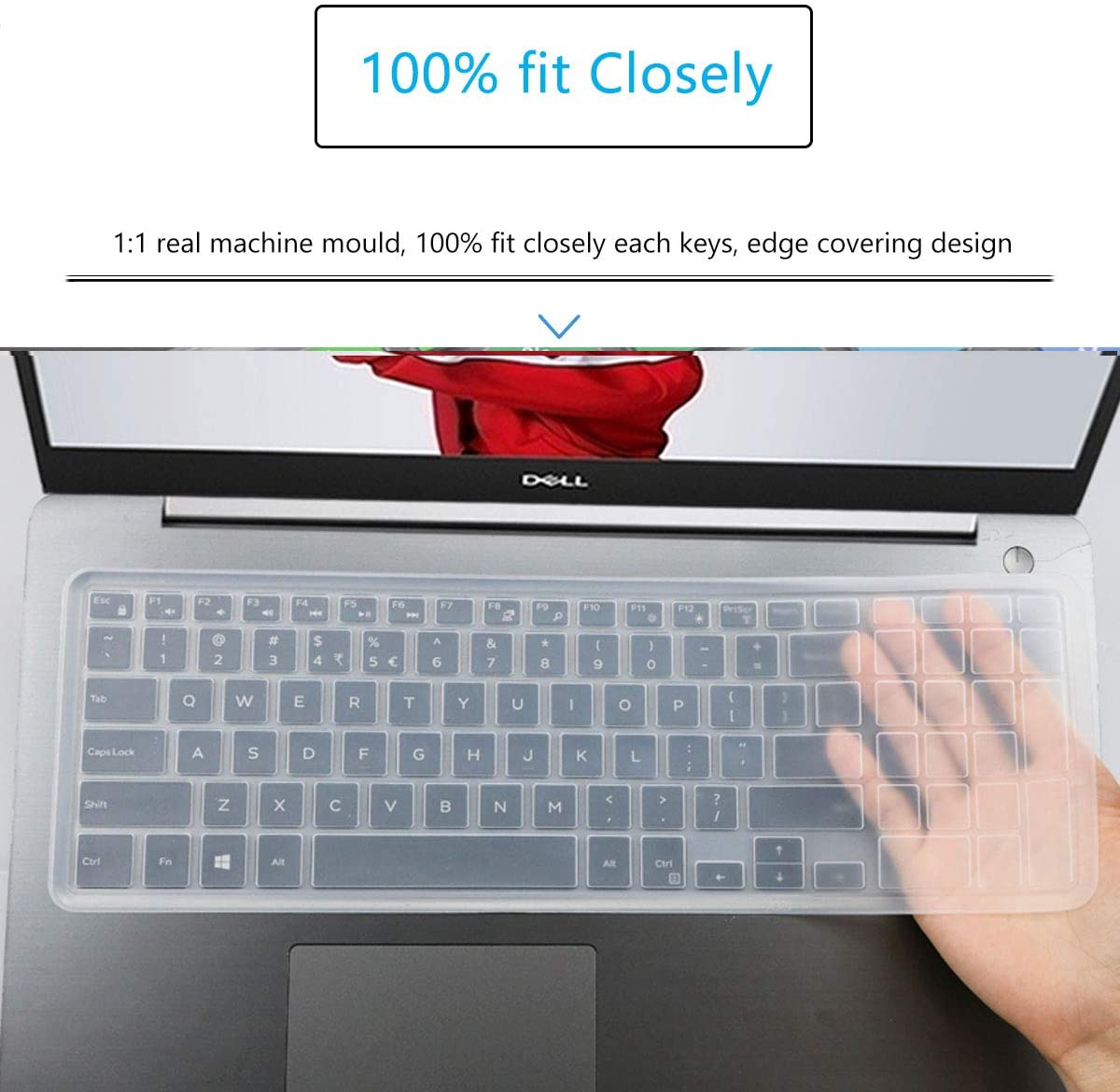 Silicone Keyboard Skin Cover for Dell Inspiron 15.6 inch 3000 5000 7000 Series 15.6