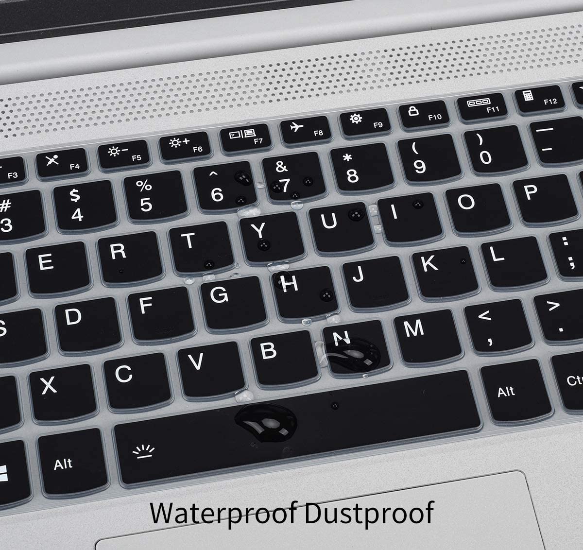 Silicone Keyboard Skin Cover for 2020 2021 Lenovo ideaPad 5 15, ideaPad Flex 5 15IIL05, ideaPad Slim 7 15 Laptop (Black)