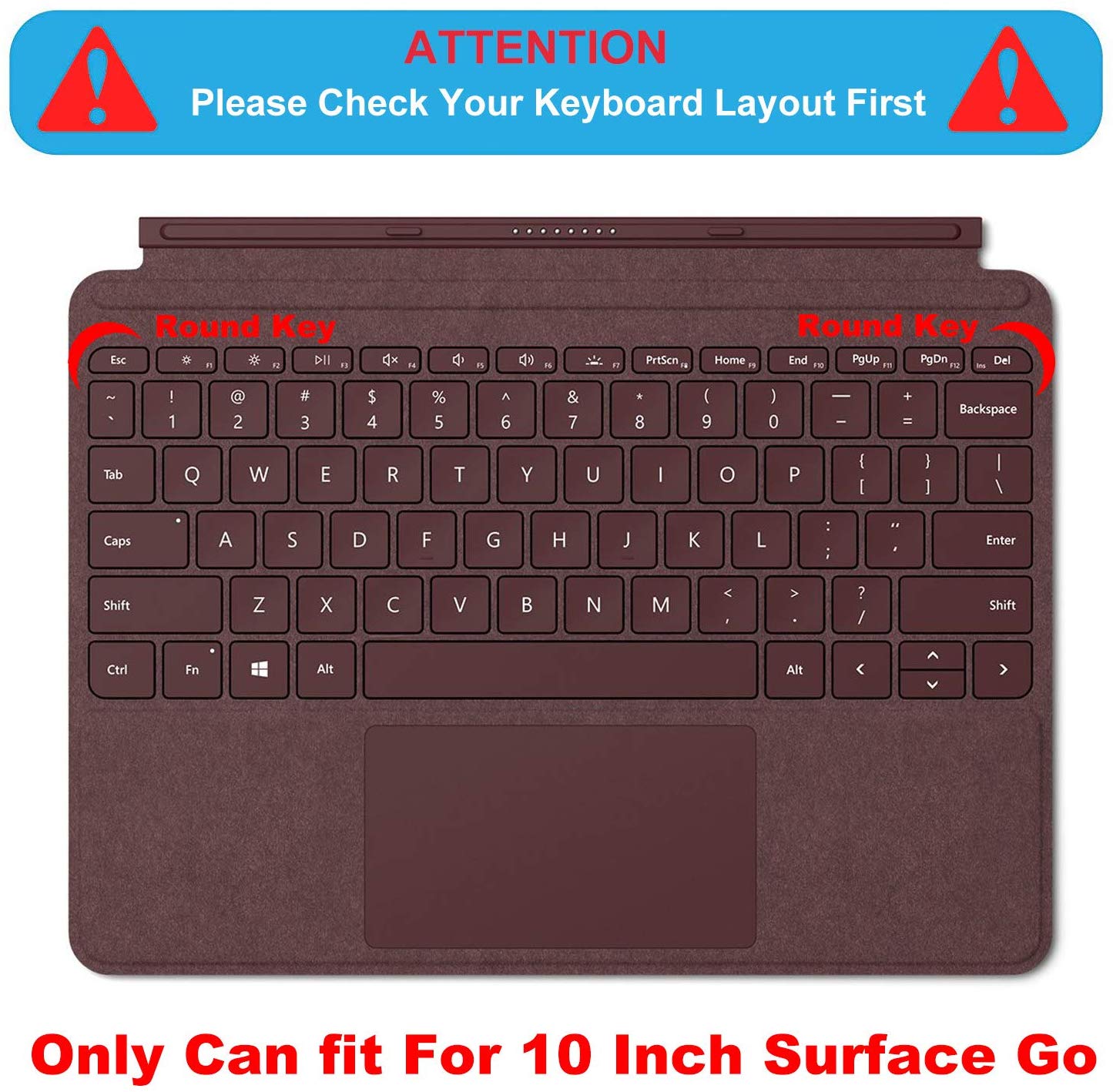 Silicone Keyboard Skin Cover for Microsoft Surface Go 2 2020 10 inch (Transparent)