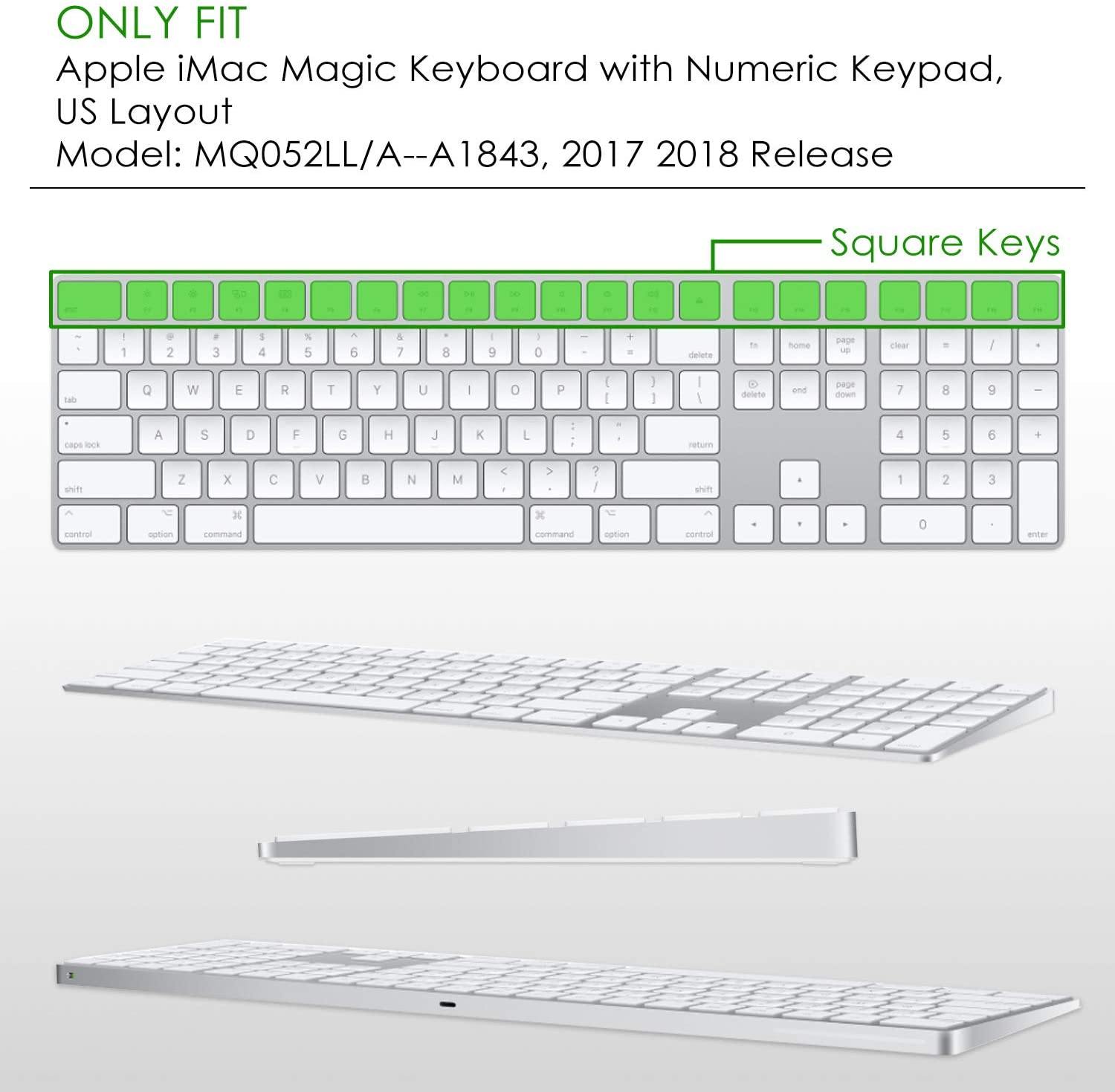 Silicone Keyboard Skin Cover for  Apple iMac Magic Keyboard with Numeric Keypad MQ052LL/A A1843 US Layout (Rainbow) - iFyx