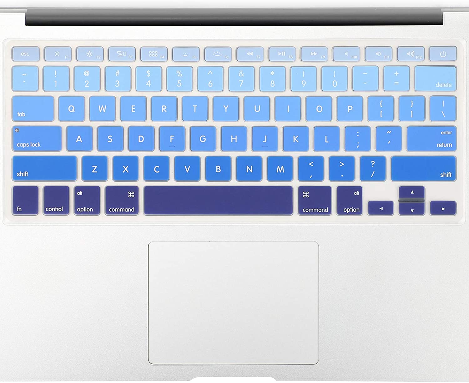 Silicone Keyboard Skin Cover for MacBook Pro 13/15 Inch (with/Without Retina Display, 2015 or Older Version),Older MacBook Air 13 Inch (FadeBlue)