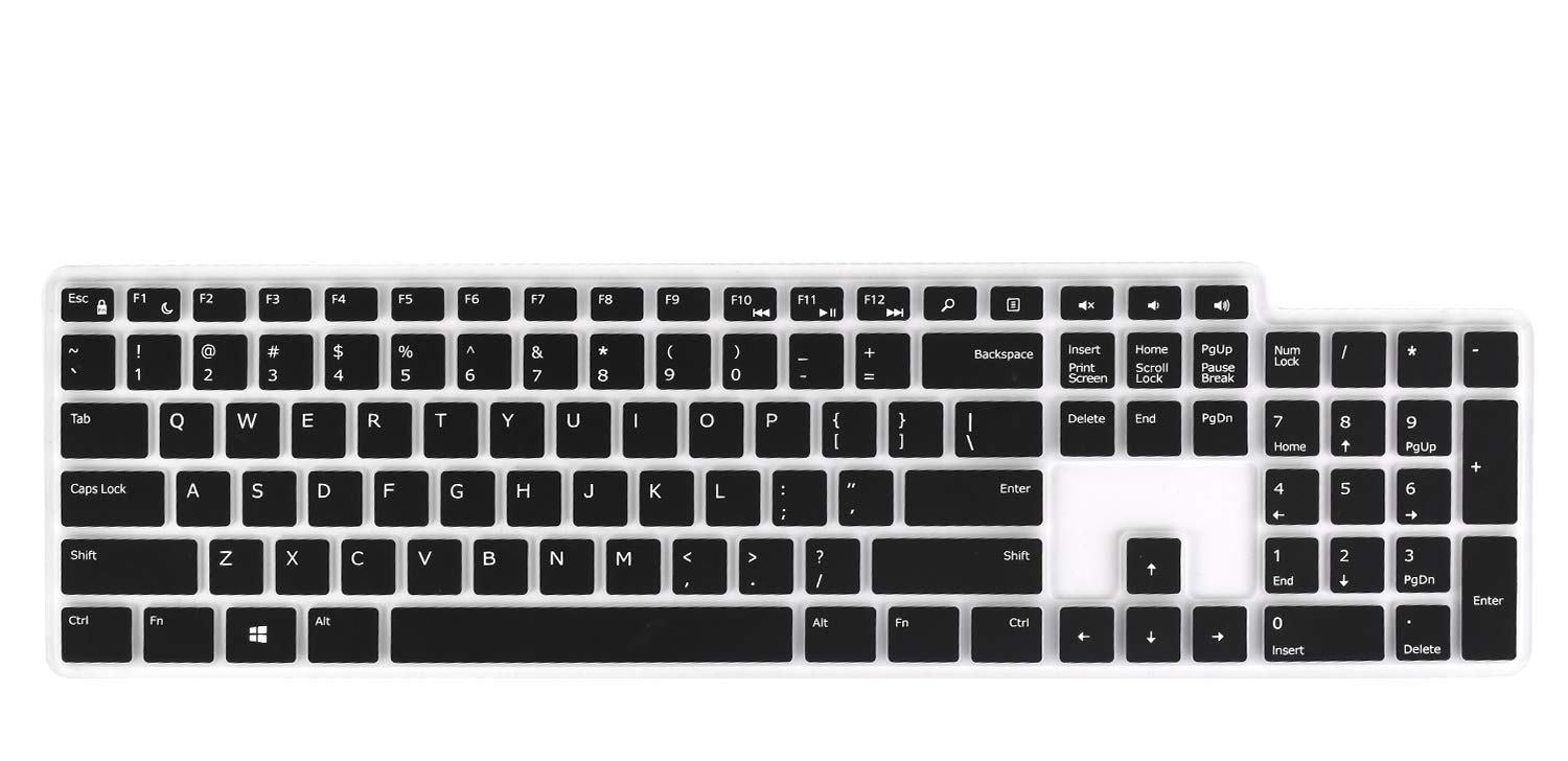 Silicone Keyboard Skin Cover for Dell KM117 Wireless Keyboard Wk118 (Black)