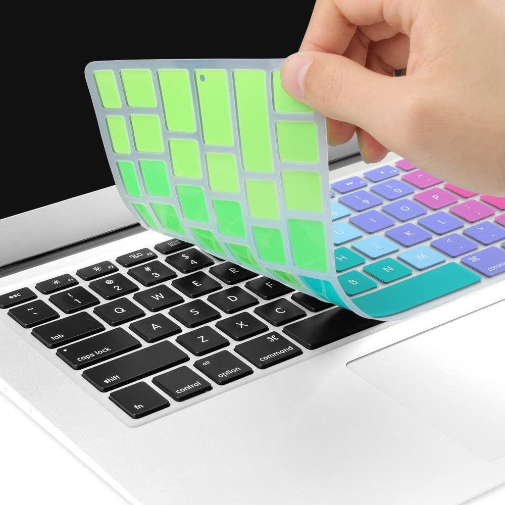 Silicone Keyboard Skin Cover for MacBook Pro 13/15 Inch (with/Without Retina Display, 2015 or Older Version),Older MacBook Air 13 Inch (Rainbow) - iFyx