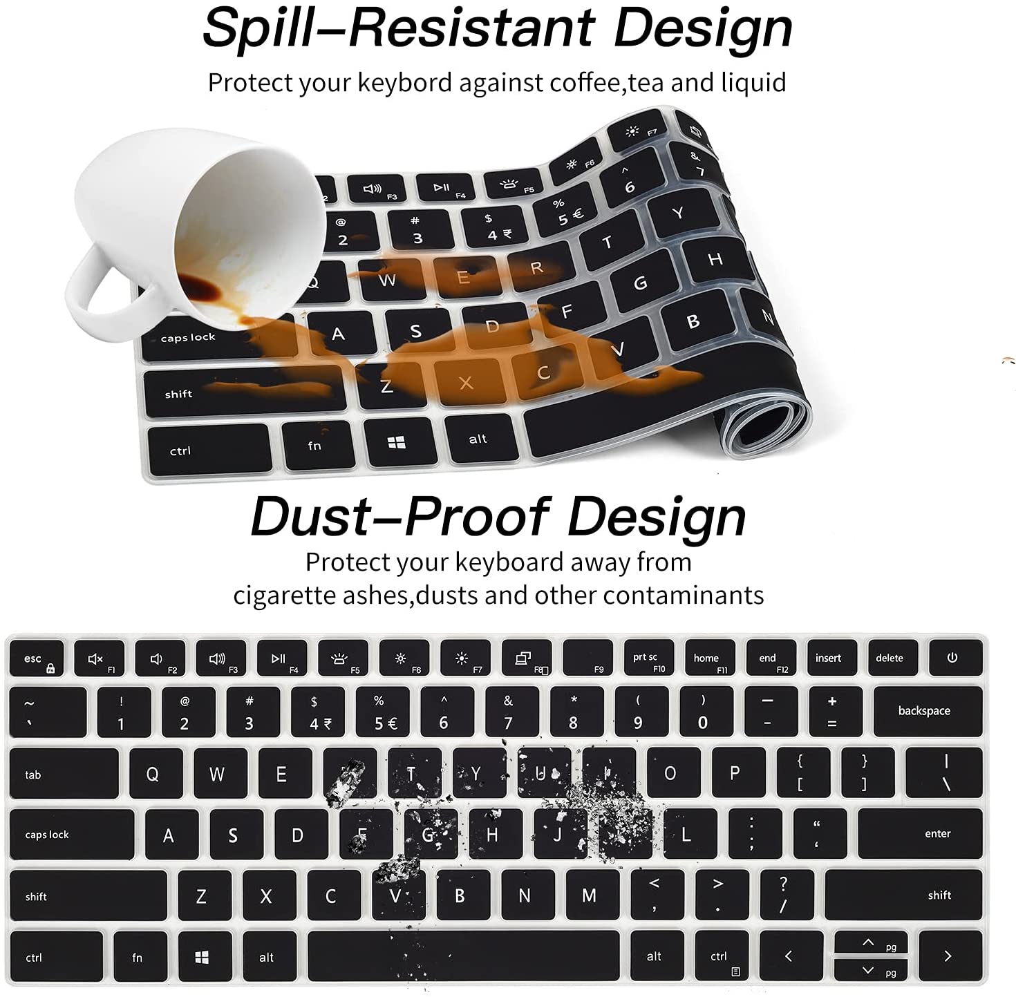 Silicone Keyboard Skin Cover for Dell Inspiron 14 inch 5410 5415 5418 7000 7415 13.3