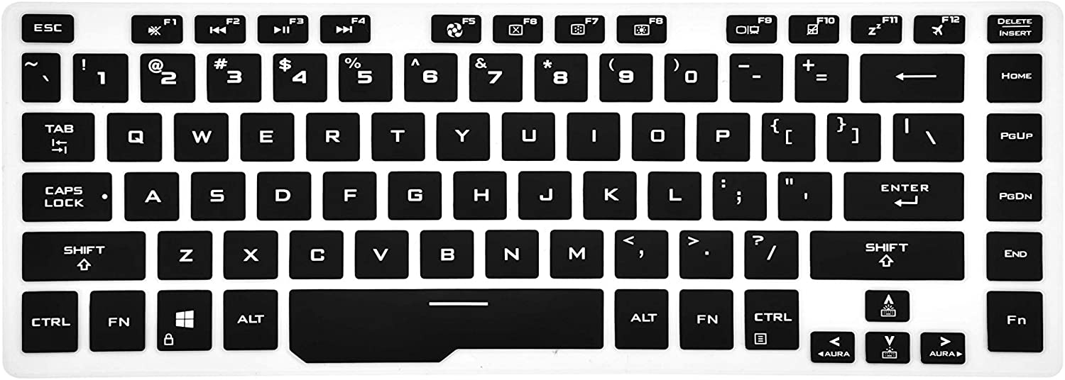Silicone Keyboard Skin Cover for Asus ROG Zephyrus G15 GU502 GA502 GX502 2020 15.6 inch Laptop (Black)