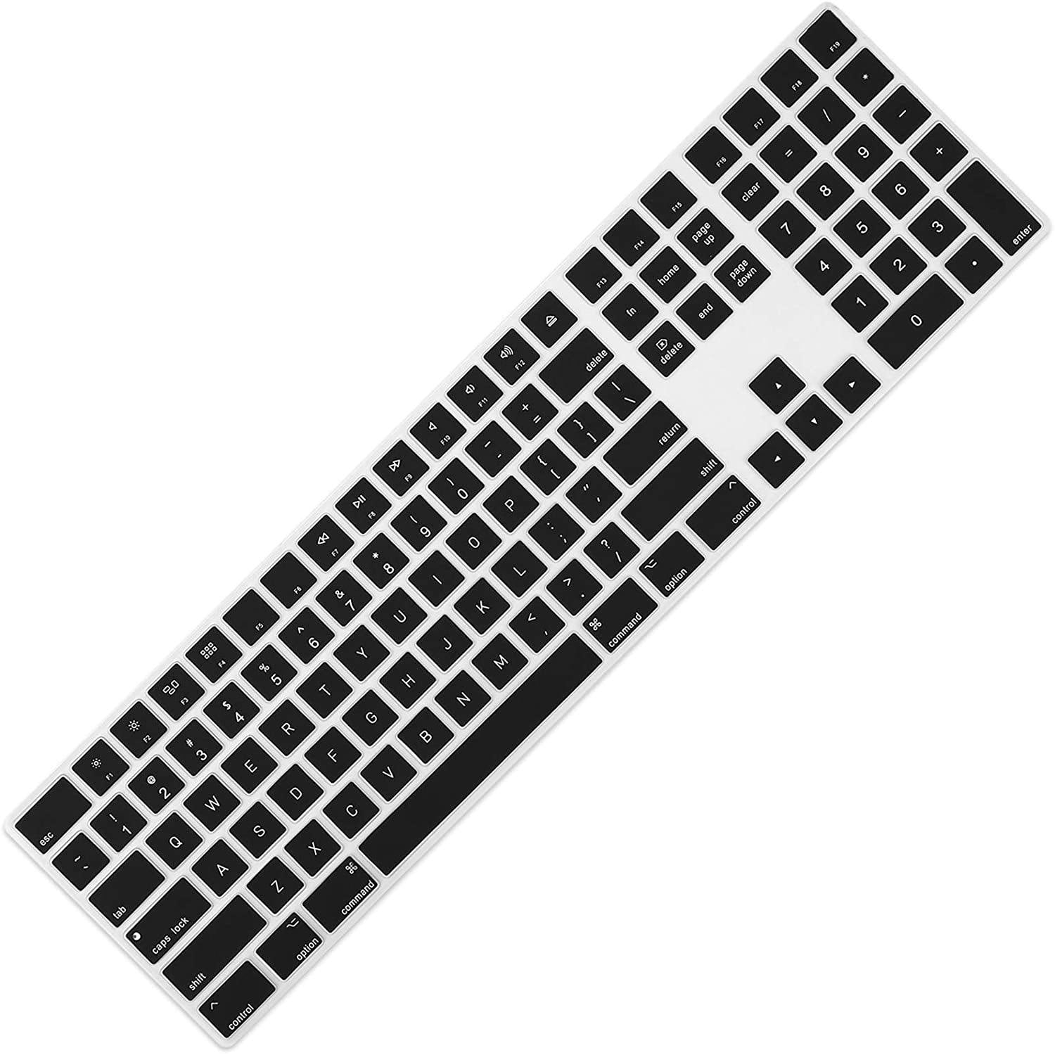 Silicone Keyboard Skin Cover for  Apple iMac Magic Keyboard with Numeric Keypad MQ052LL/A A1843 US Layout (Black) - iFyx