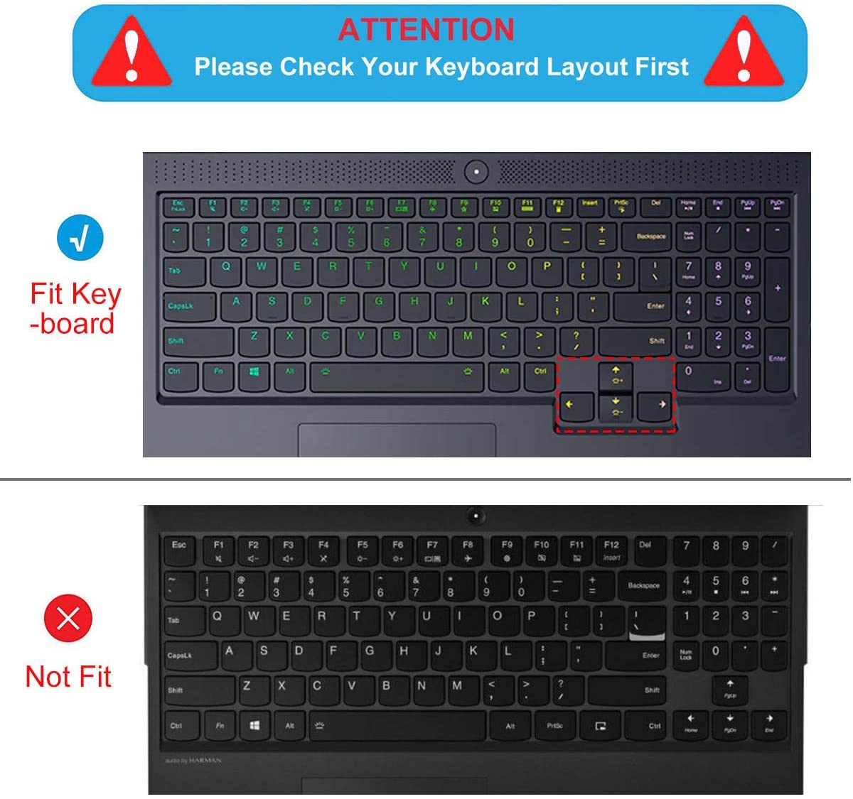 Silicone Keyboard Skin Cover for Lenovo ideaPad 3 3i 15 15.6 inch Gaming 2020 Laptop (Transparent)