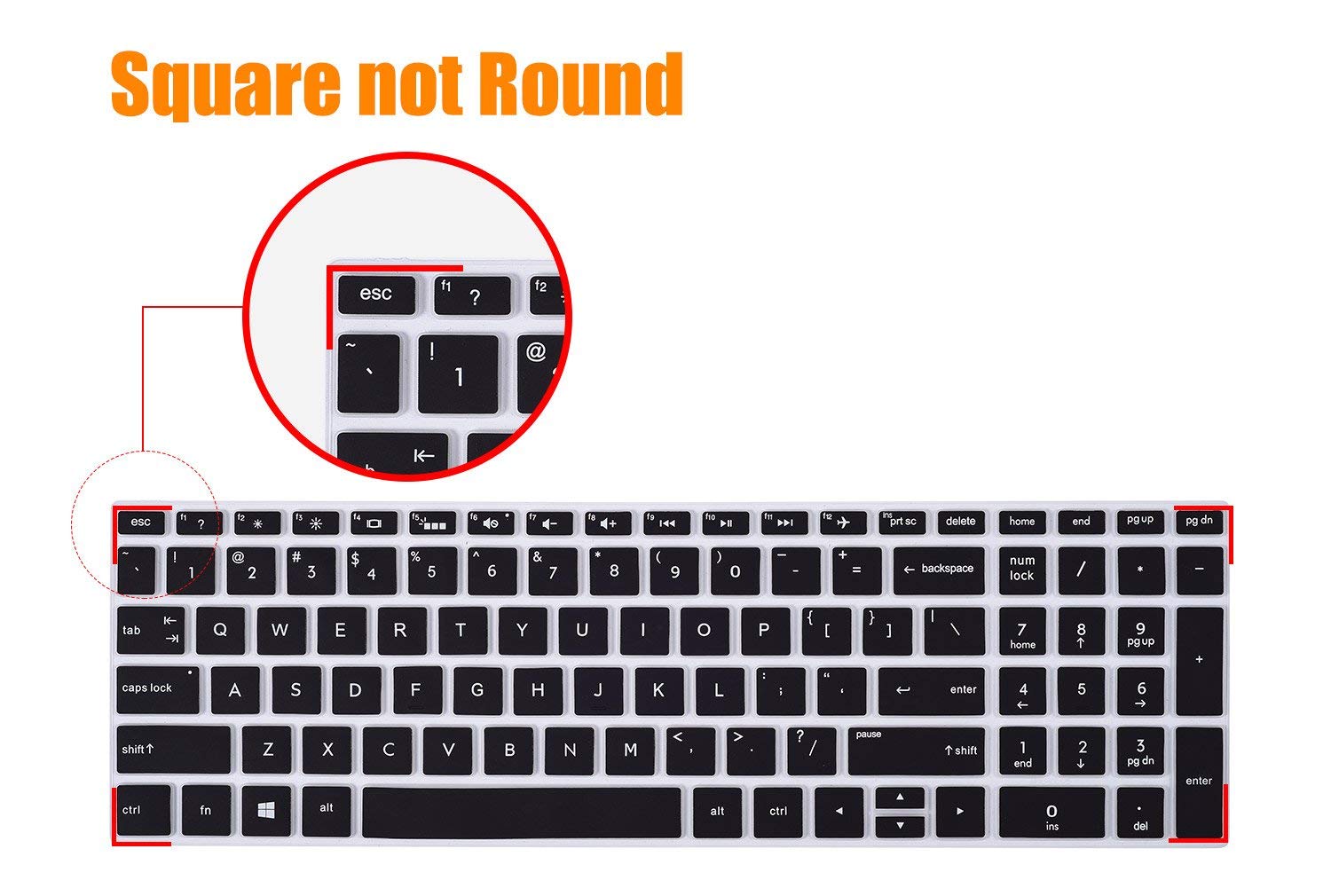 Silicone Keyboard Skin Cover for Hp Envy 17t 17-Bw0011nr 17M-Ae011dx 17M-Ae111dx 17M-Bw0013dx 17 inch Laptop (Black)