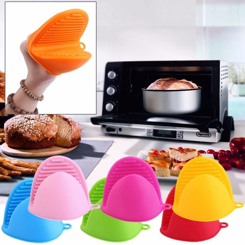 2 Pieces silicone heat resistant cooking pinch mitts, mini oven