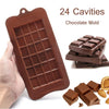 24 Cavity Silicone Mould/Mold for Chocolate Bar (1Pcs)
