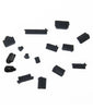 Port Plugs - Dust Plugs for PC Laptops (15 Piece Set) - Protect Computer Ports from Dirt, Dust, and Splashes (Black)